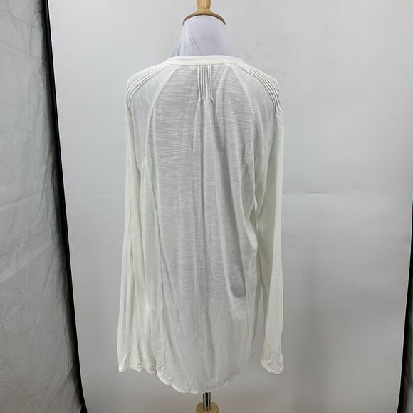 Coldwater Creek Embroidered Tunic Womens M Medium White Button Front Semi Sheer - Picture 9 of 15